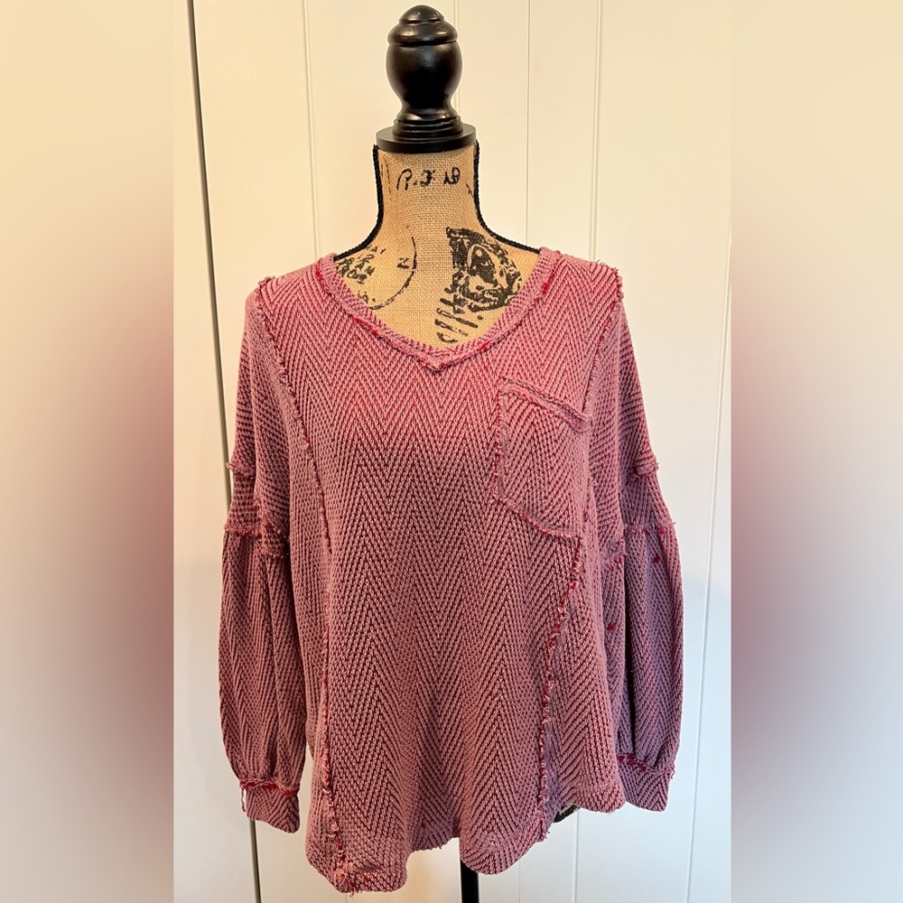 Free People We The Free Pink Long Sleeve Top